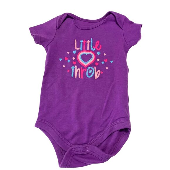 2 Piece Set Purple Bodysuit 1 piece short sleeve Heart Throb Jeans Size 12 month - Picture 2 of 3